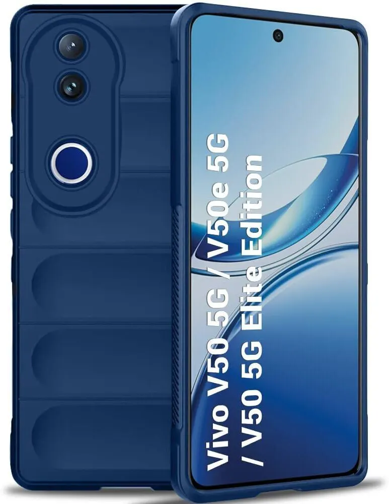 Micvir Back Cover for vivo V50 5G Elite Edition (Blue, 3D Case, Silicon, Pack of: 1)