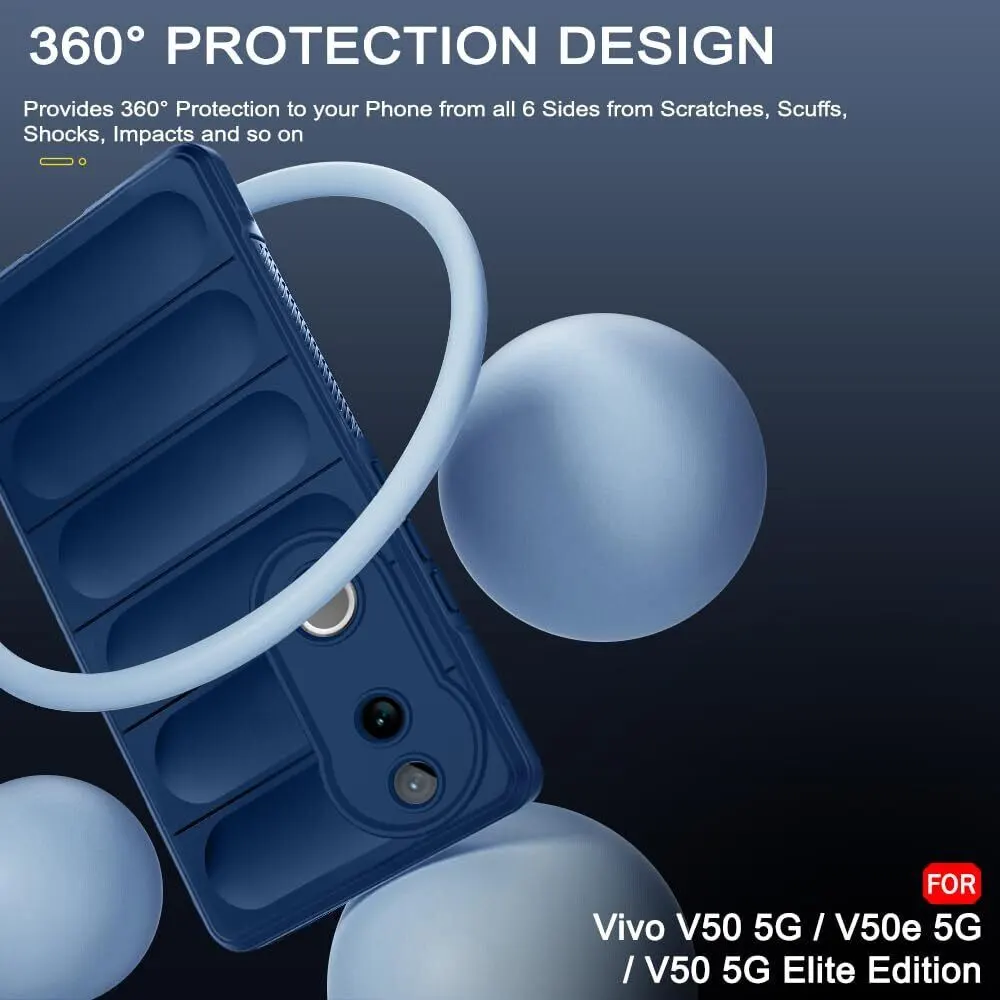 Micvir Back Cover for vivo V50 5G Elite Edition (Blue, 3D Case, Silicon, Pack of: 1) — image 3 of 4
