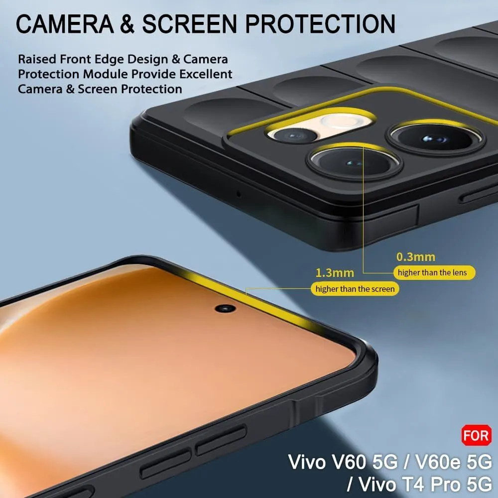 Micvir Back Cover for Vivo V60 5G (Black, 3D Case, Silicon, Pack of: 1) — image 3 of 5