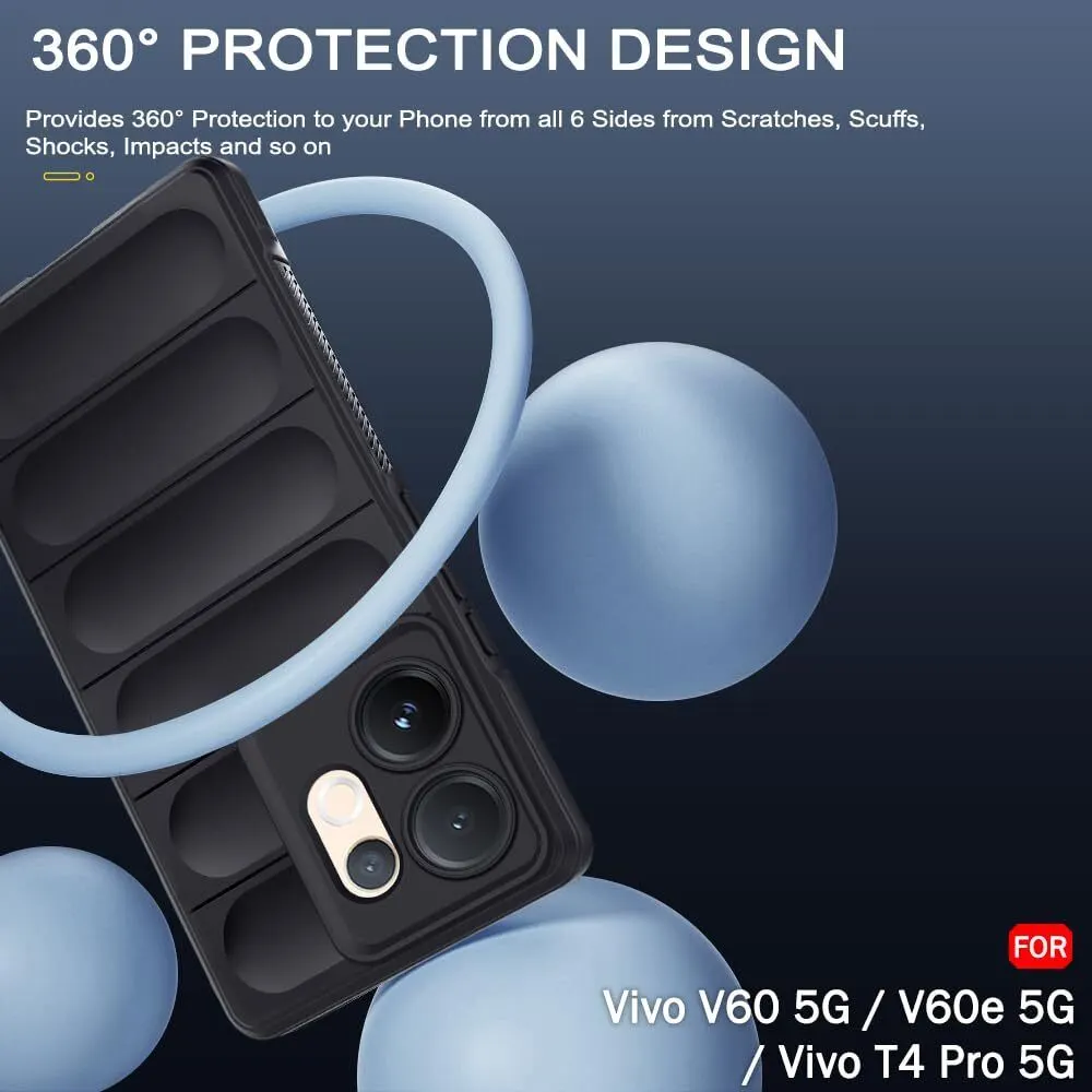 Micvir Back Cover for Vivo V60 5G (Black, 3D Case, Silicon, Pack of: 1) — image 4 of 5