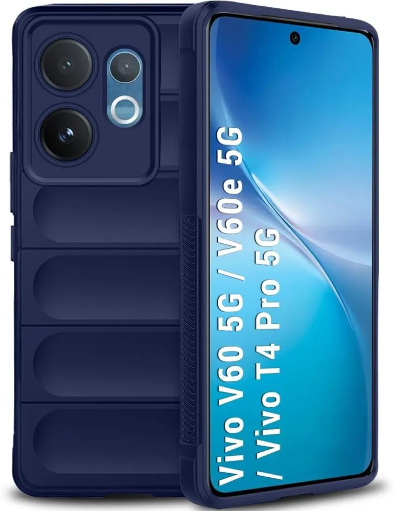 Micvir Back Cover for Vivo V60e 5G (Blue, 3D Case, Silicon, Pack of: 1)