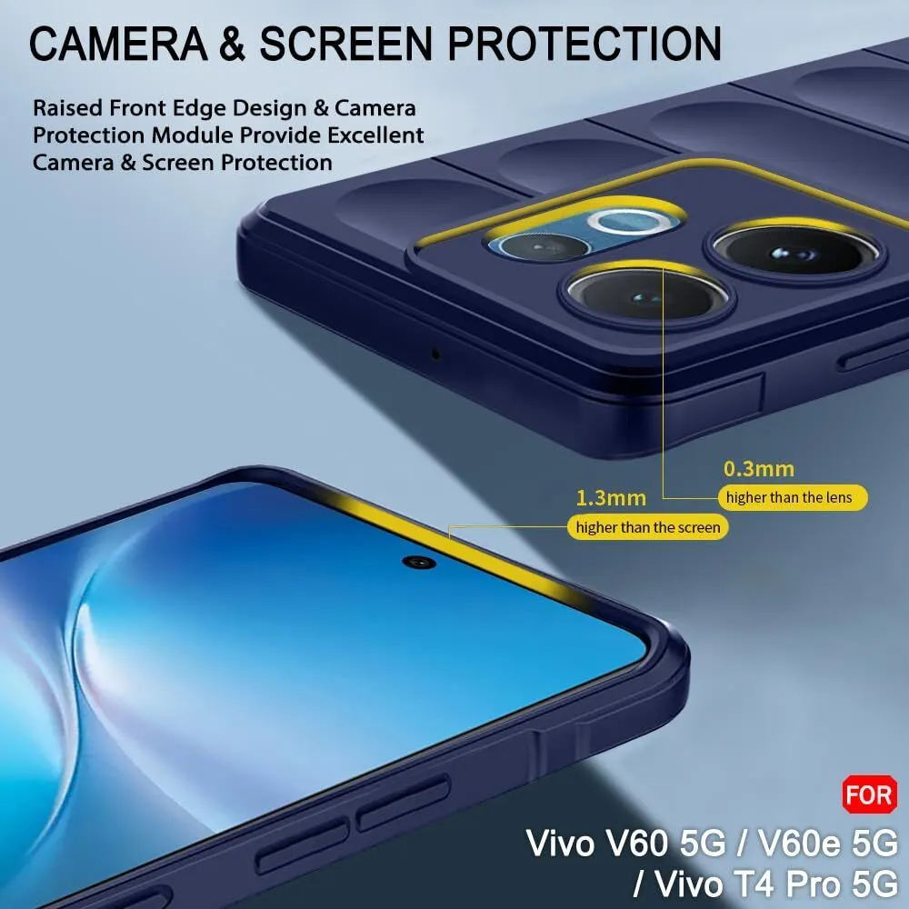 Micvir Back Cover for Vivo V60e 5G (Blue, 3D Case, Silicon, Pack of: 1) — image 3 of 5