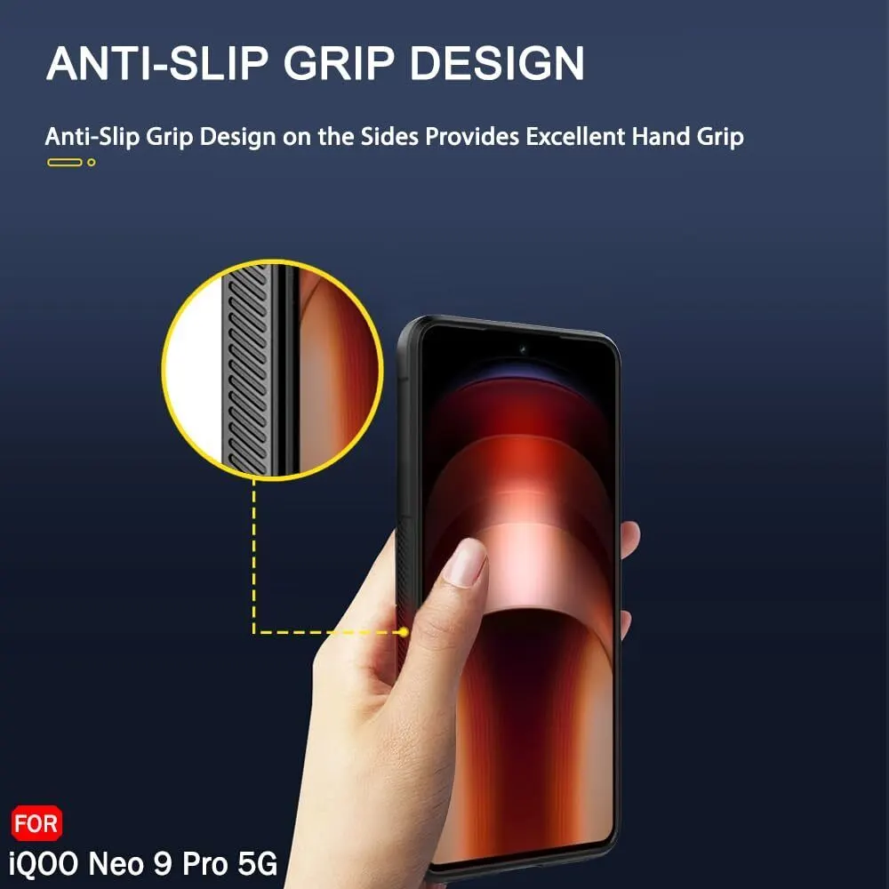 Micvir Back Cover for iQOO Neo 9 Pro 5G (Black, Silicon, Pack of: 1) — image 4 of 4