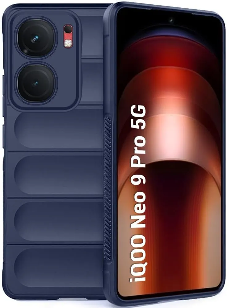 Micvir Back Cover for iQOO Neo 9 Pro 5G (Blue, Silicon, Pack of: 1)