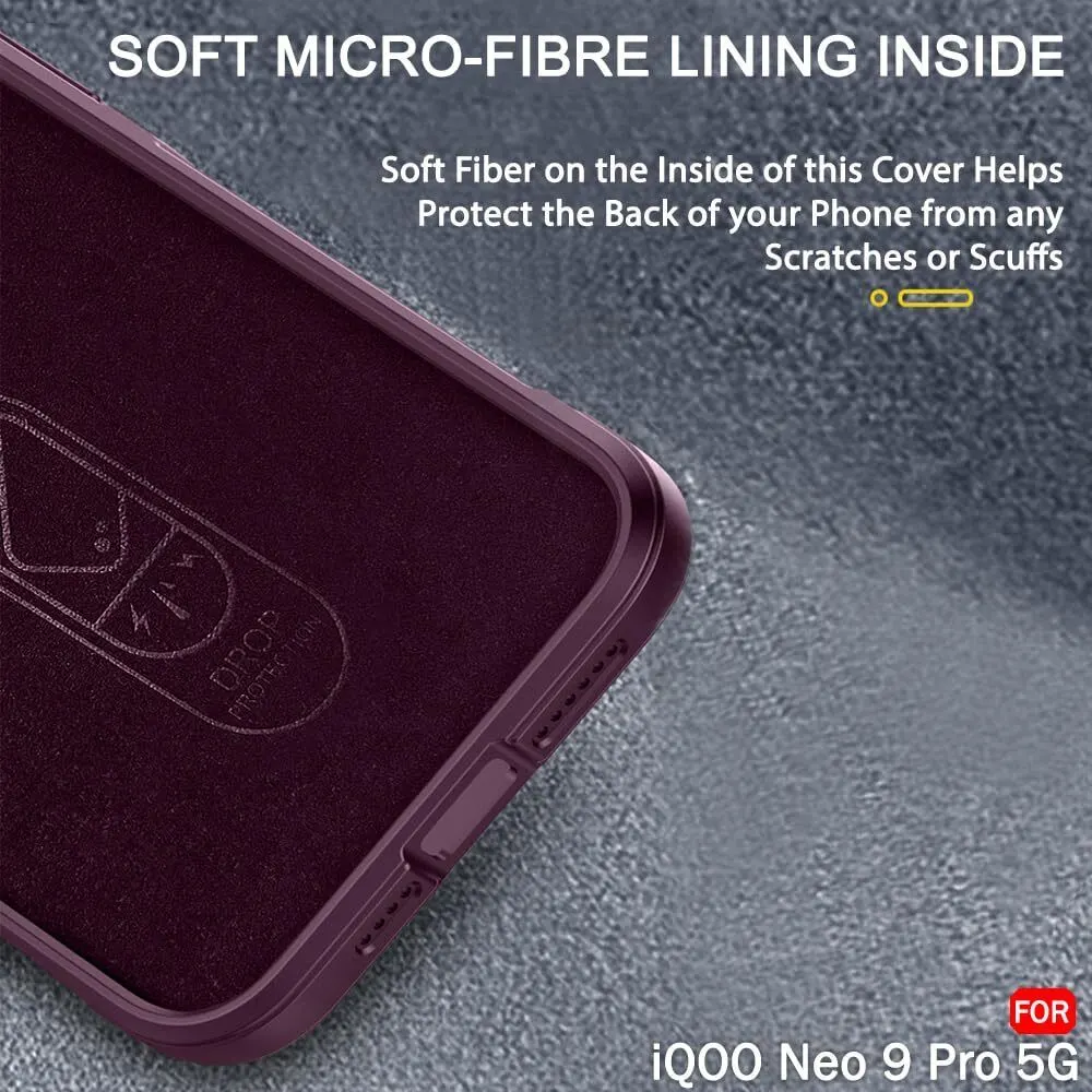 Micvir Back Cover for iQOO Neo 9 Pro 5G (Maroon, Silicon, Pack of: 1) — image 4 of 5