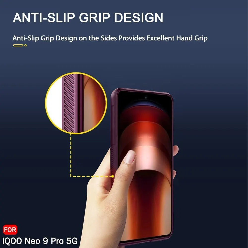 Micvir Back Cover for iQOO Neo 9 Pro 5G (Maroon, Silicon, Pack of: 1) — image 5 of 5