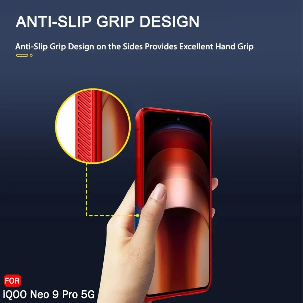 Micvir Back Cover for iQOO Neo 9 Pro 5G (Red, Silicon, Pack of: 1) — image 5 of 5