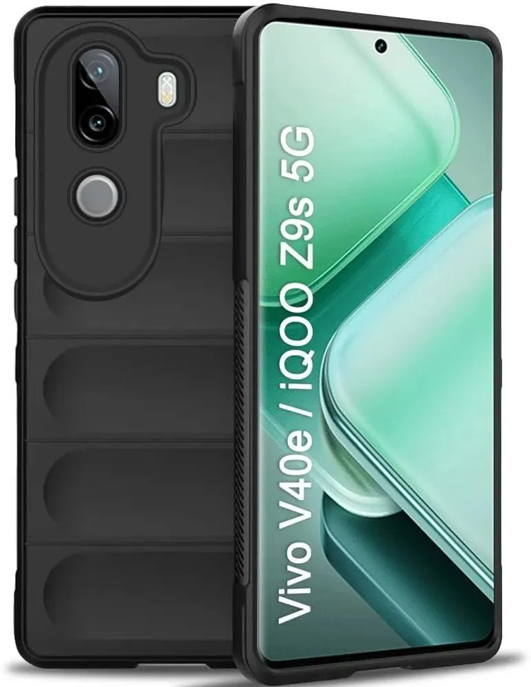 Micvir Back Cover for iQOO Z9s 5G (Black, 3D Case, Silicon, Pack of: 1)