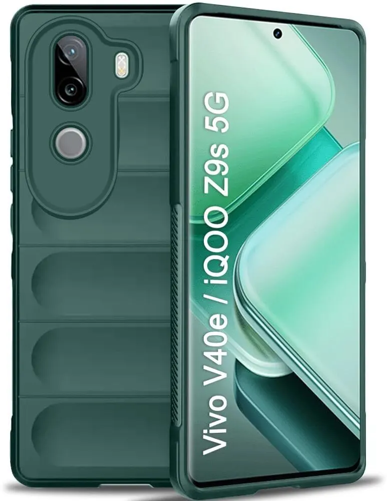 Micvir Back Cover for iQOO Z9s 5G (Green, 3D Case, Silicon, Pack of: 1)
