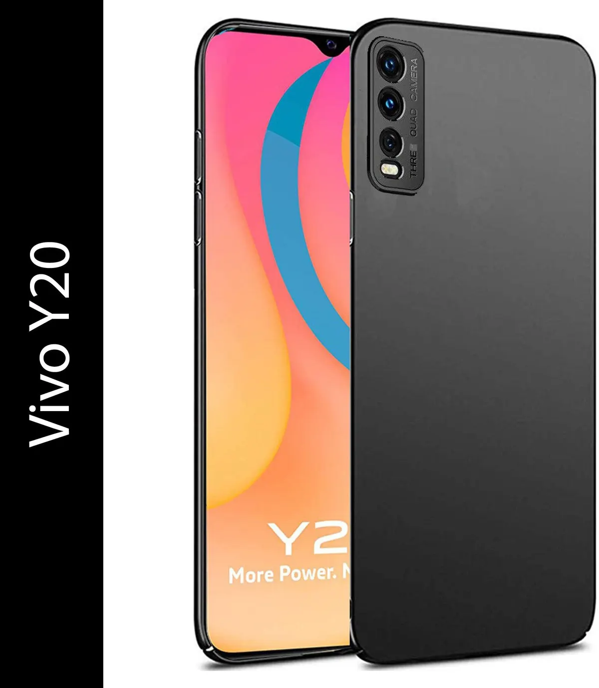 Micvir Back Cover for Vivo Y20 (Black, Pack of: 1)