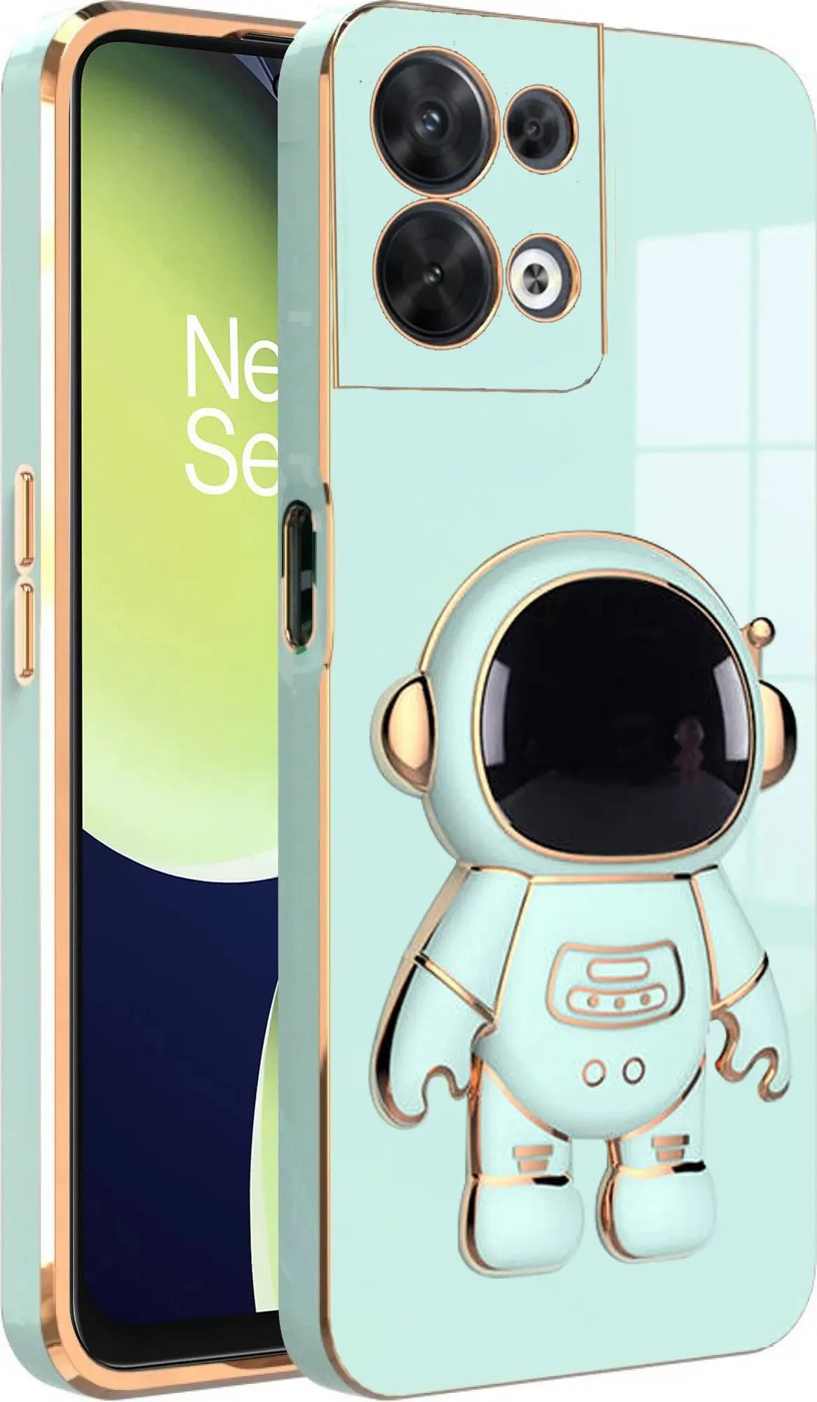 Micvir Back Cover for Oppo Reno8 5G (Green, Silicon, Pack of: 1)