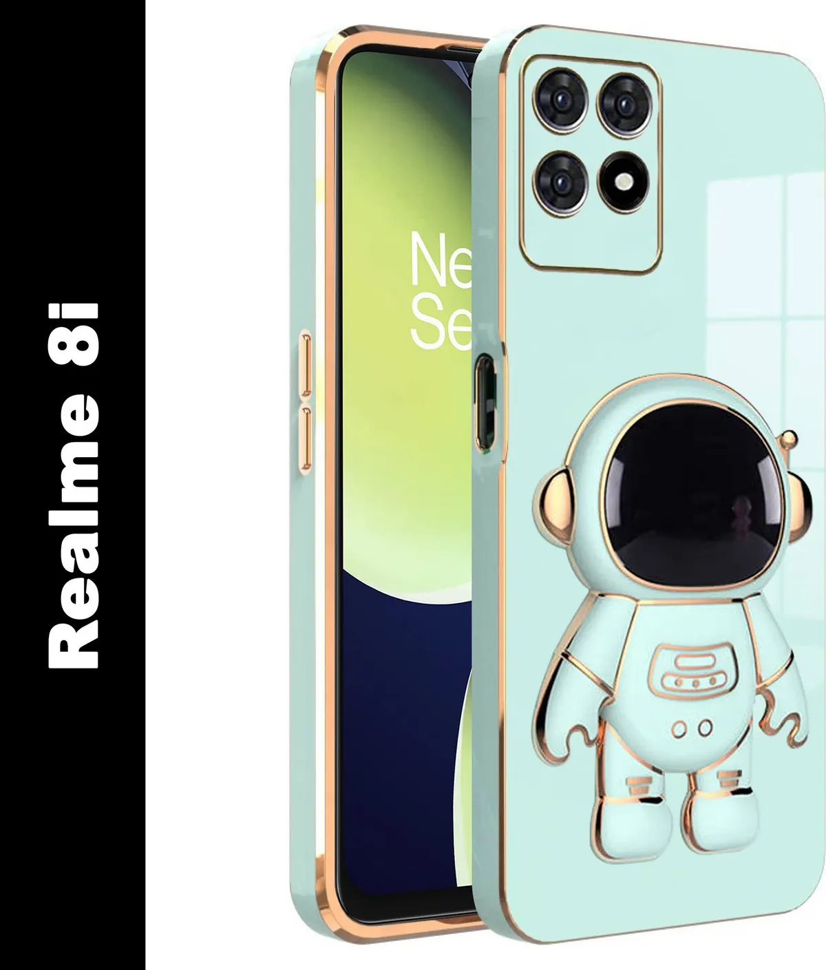 Micvir Back Cover for Realme 8i (Green, Silicon, Pack of: 1)