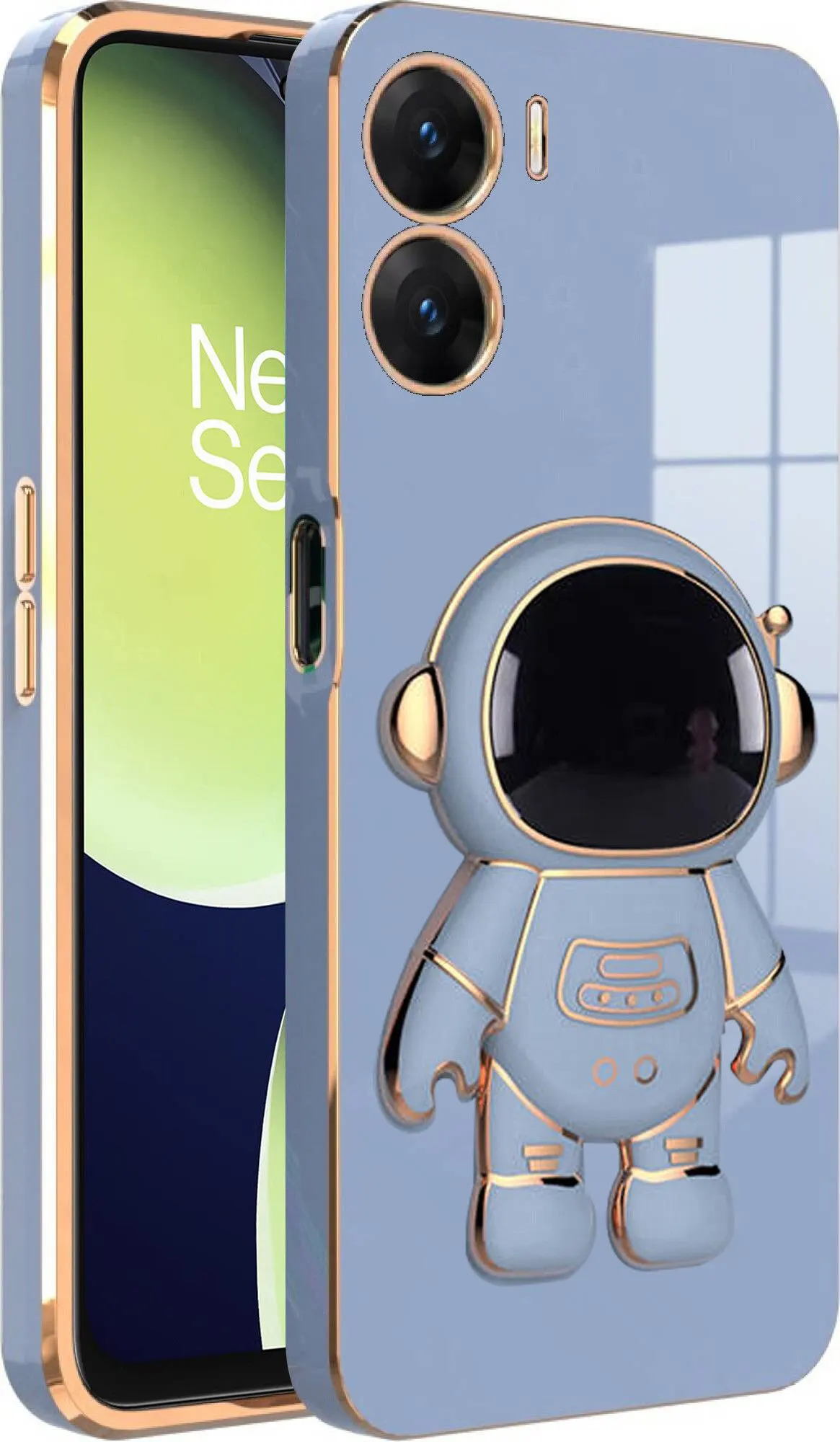 Micvir Back Cover for Vivo V29e 5G (Blue, Electroplated, Silicon, Pack of: 1)