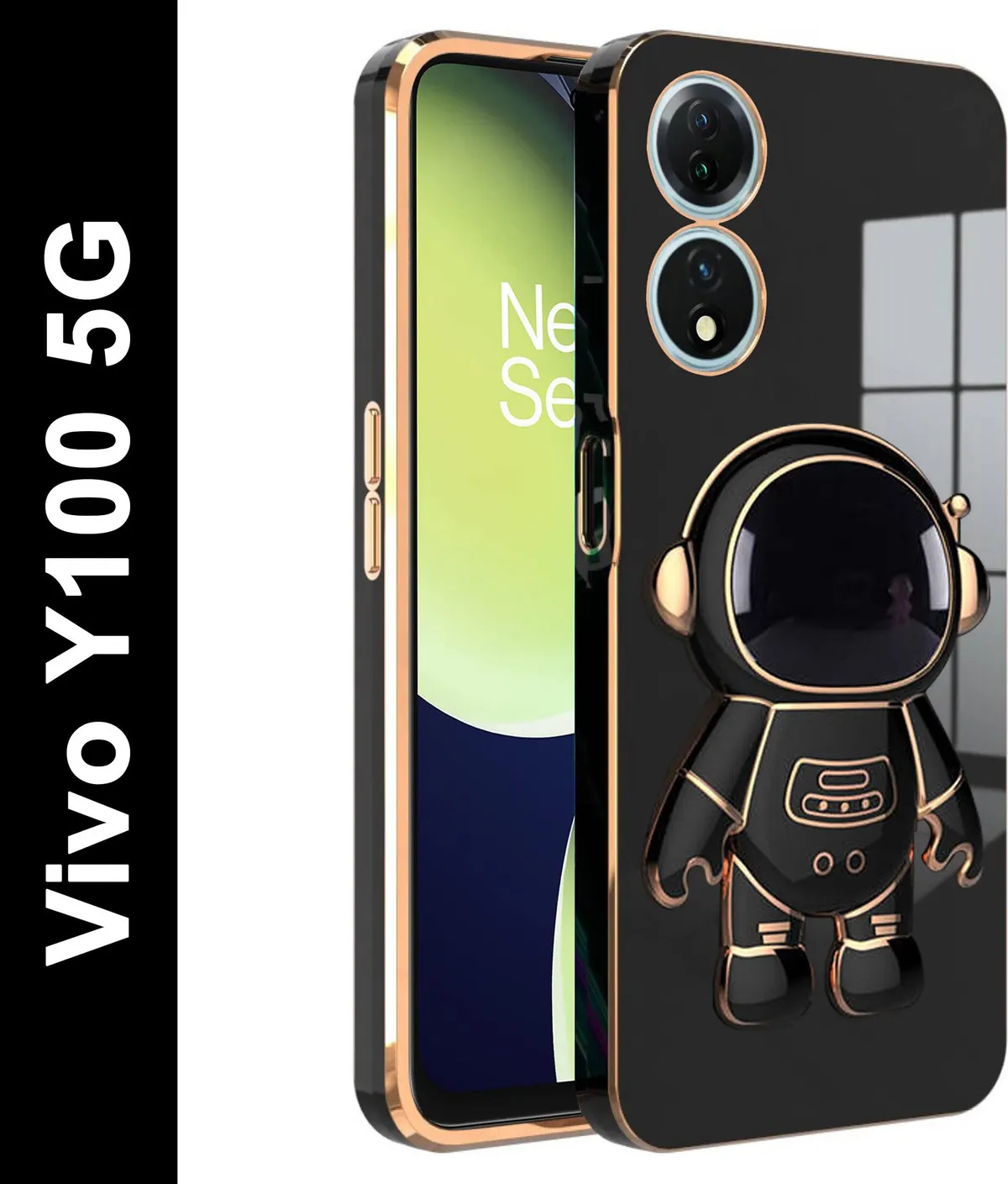 Micvir Back Cover for Vivo Y100 5G (Black, Silicon, Pack of: 1)