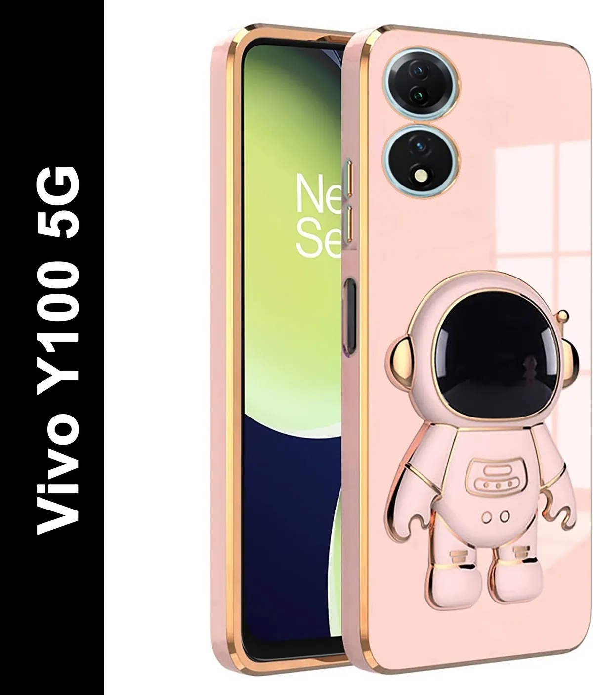 Micvir Back Cover for Vivo Y100 5G (Pink, Silicon, Pack of: 1)