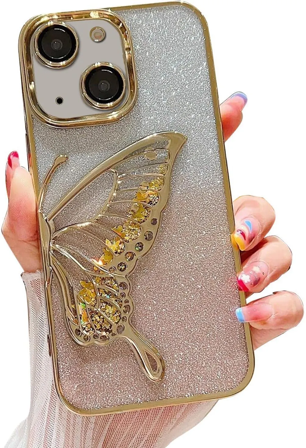 Micvir Back Cover for Apple iPhone 14 (Gold, Silicon, Pack of: 1)