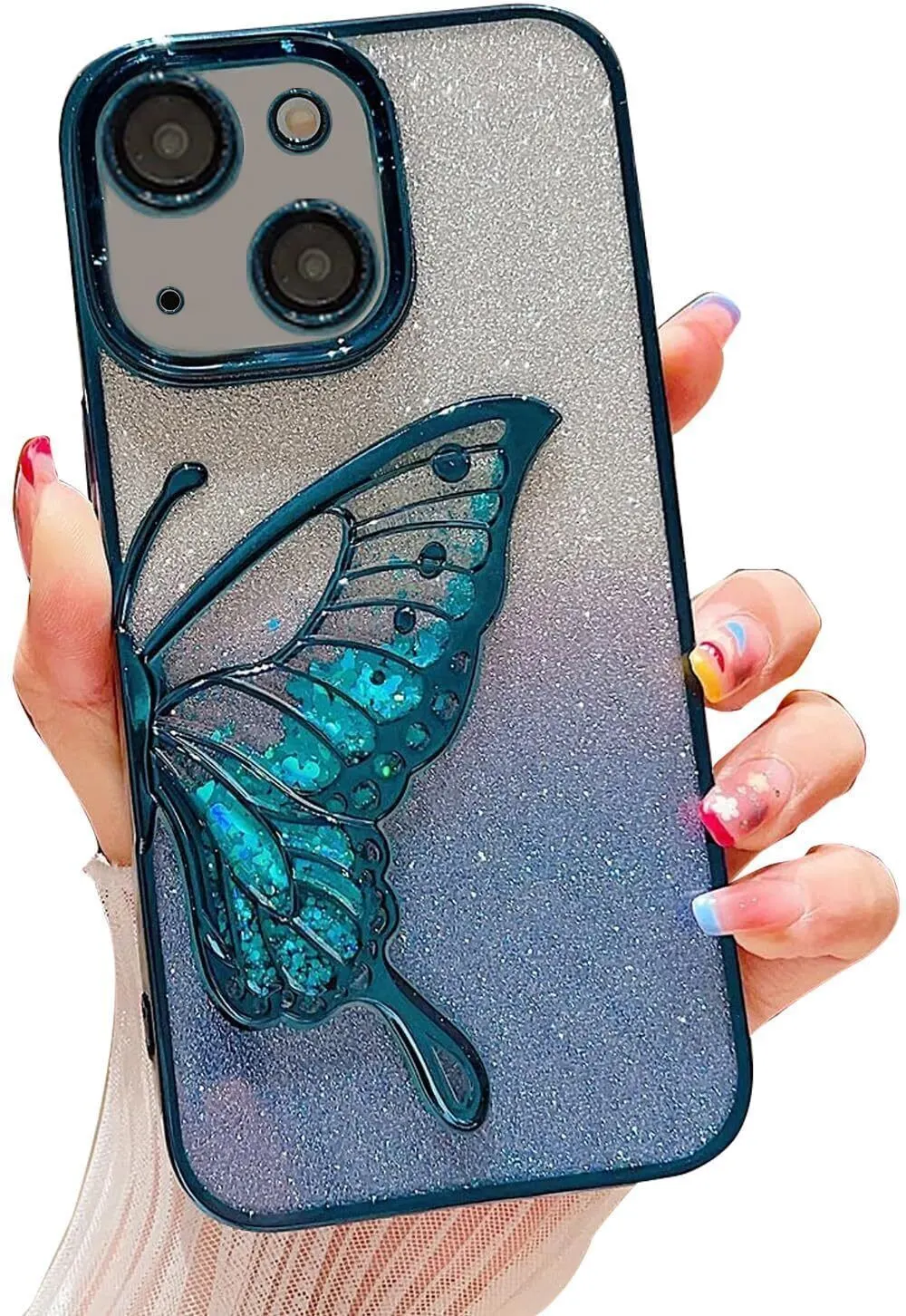 Micvir Back Cover for Apple iPhone 15 (Blue, Grey, Silicon, Pack of: 1)