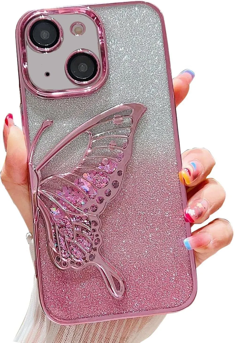 Micvir Back Cover for Apple iPhone 15 (Pink, Grey, Silicon, Pack of: 1)