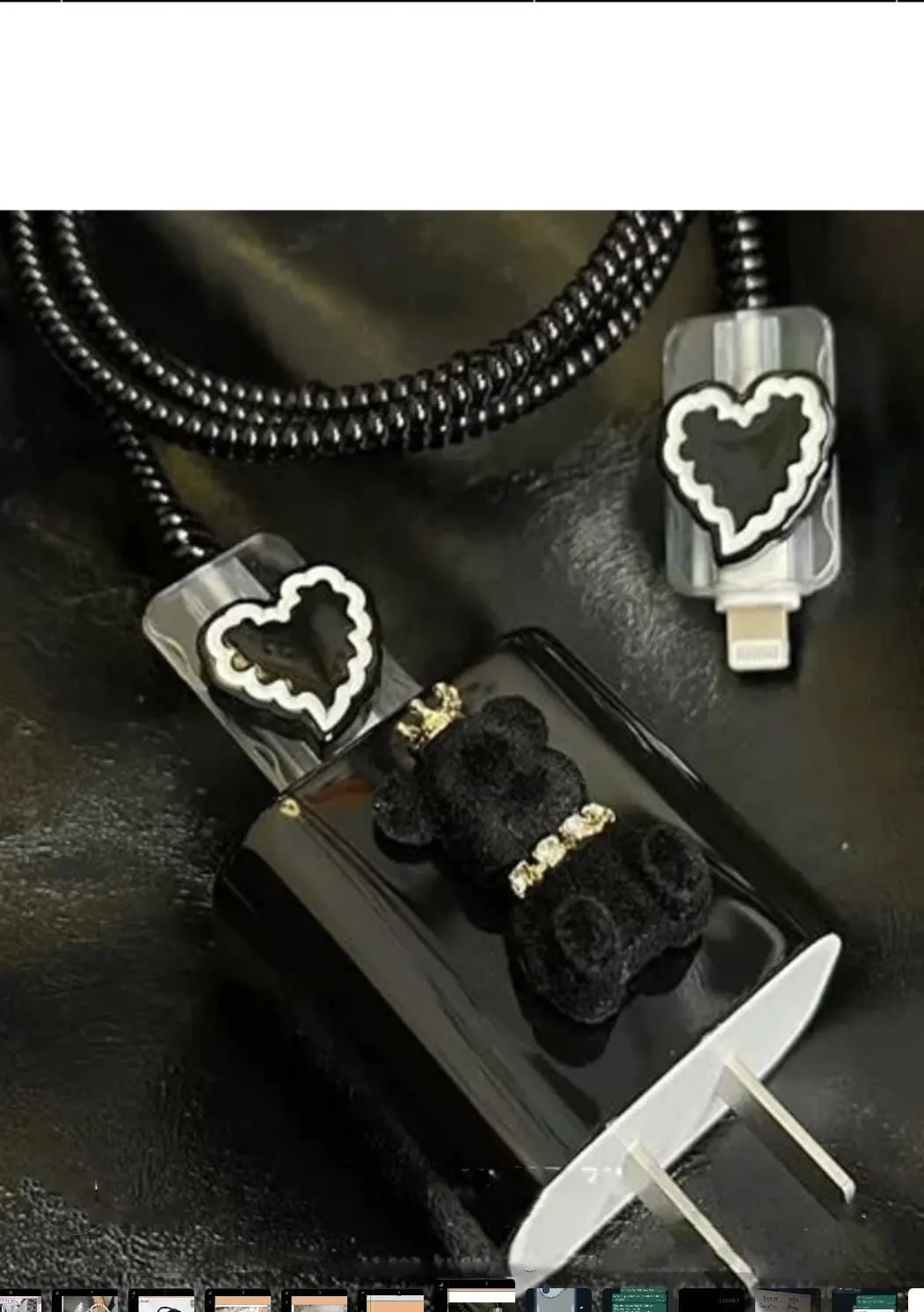 Micvir Charger Cover 18W-20W Charger, 3D Cartoon Design Shin chan, Spiral Cable Protector (Black)