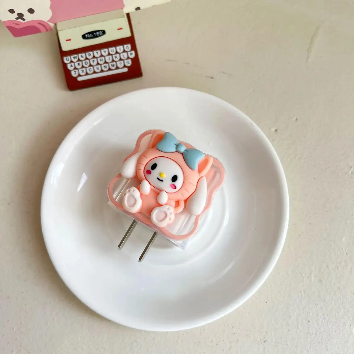 Micvir Charger Cover for iPhone 18W-20W Charger, 3D Cartoon Design Cute Cat, Spiral Cable Protector (Multicolor) — image 2 of 5