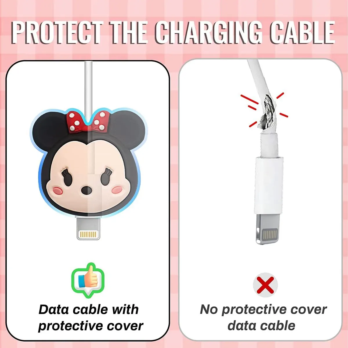 Micvir Charger Cover for iPhone 18W-20W Charger, 3D Cartoon Minnie MulltiColour, Spiral Cable Protector (Multicolor) — image 1 of 5