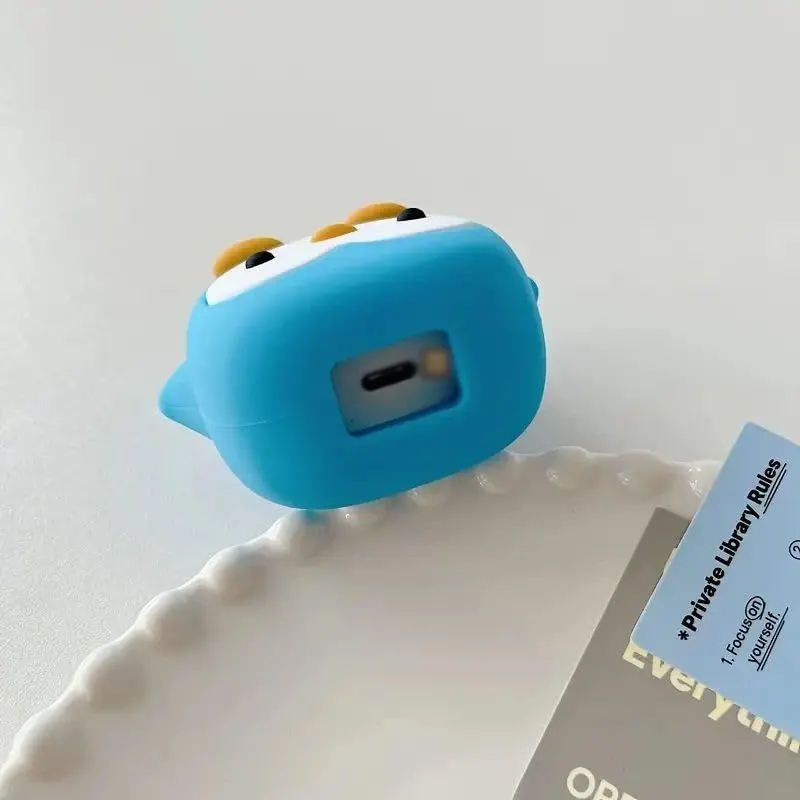 Micvir Charger Cover for iPhone 18W-20W Charger, 3D Cartoon Design Penguin Blue, Spiral Cable Protector (Blue) — image 4 of 4