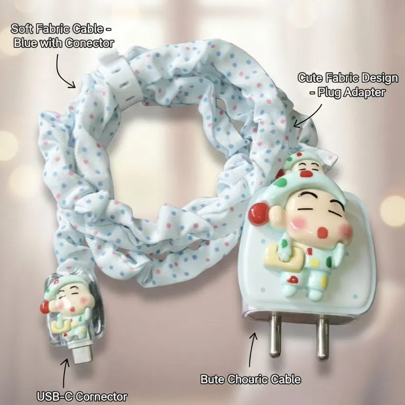 Xolia Charger Cover for 18W-20W Charger, 3D Cartoon Design ShinCHan, Spiral Cable Protector (Multicolor) — image 2 of 5