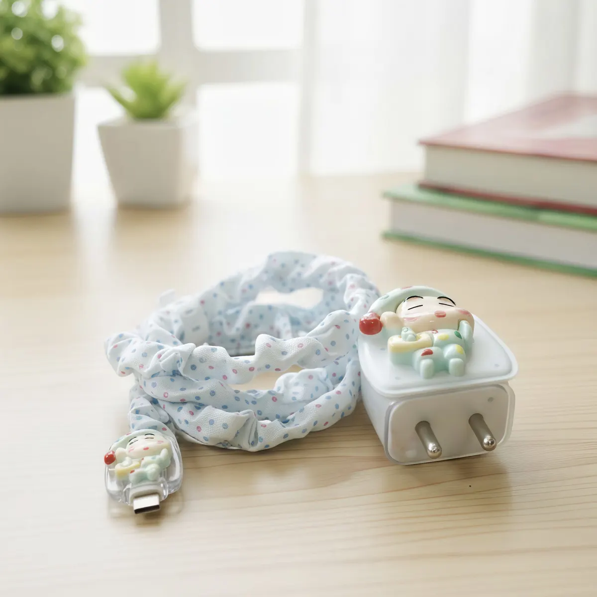 Xolia Charger Cover for 18W-20W Charger, 3D Cartoon Design ShinCHan, Spiral Cable Protector (Multicolor) — image 4 of 5