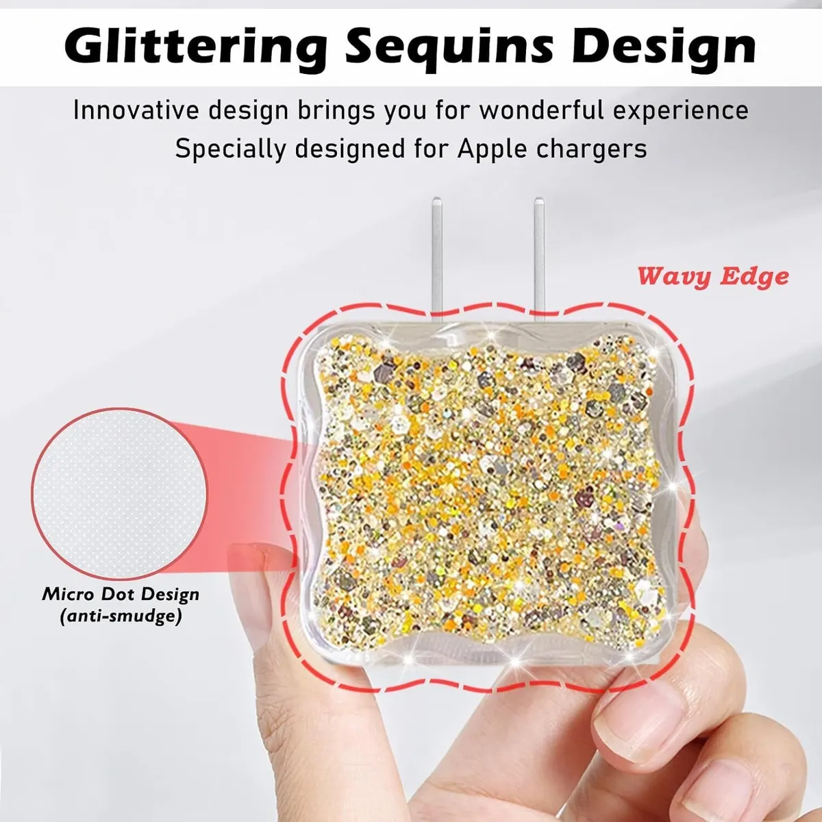 Micvir Charger Cover for iPhone 18W-20W Charger, 3D Cartoon Design Yellow Heart,Spiral Cable Protector (Yellow) — image 3 of 5