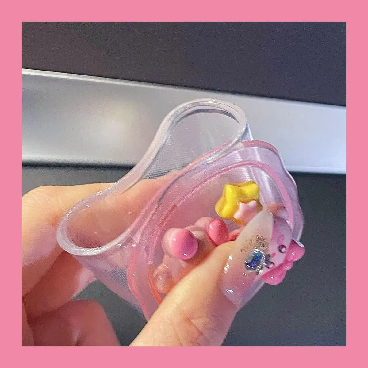 Micvir Charger Cover for Nothing 45W Charger, 3D Cartoon Design Kirby Pink, Spiral Cable Protector (Pink) — image 4 of 5