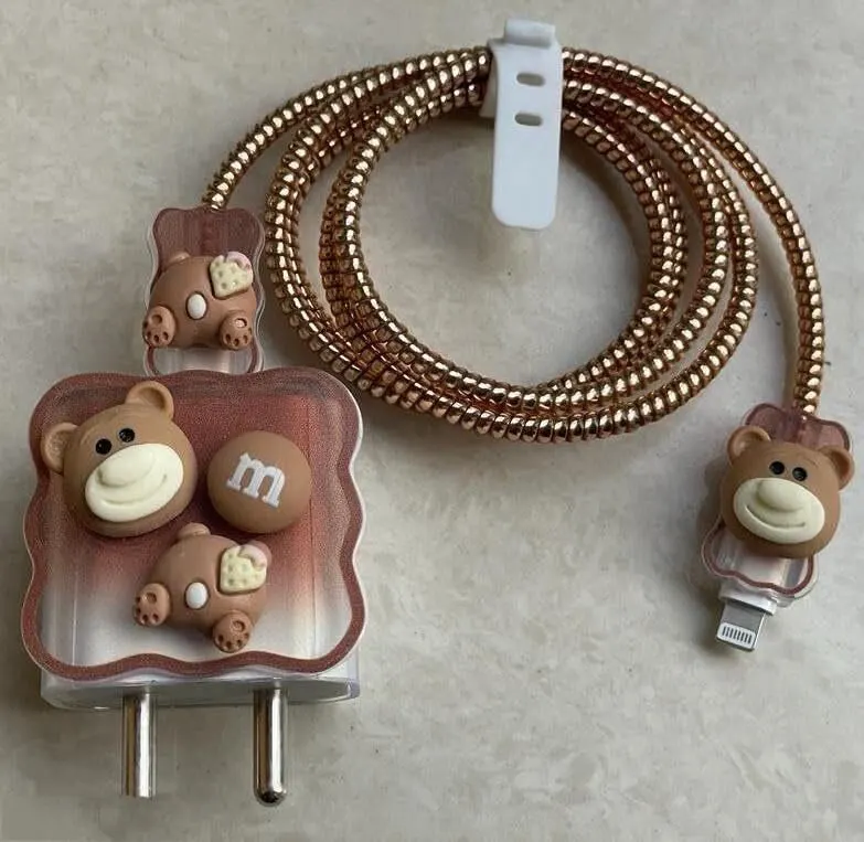 Micvir 18/20W Type C Adapter Compatible Charger Cover for Full Protection Cable Protector (Brown) — image 2 of 4