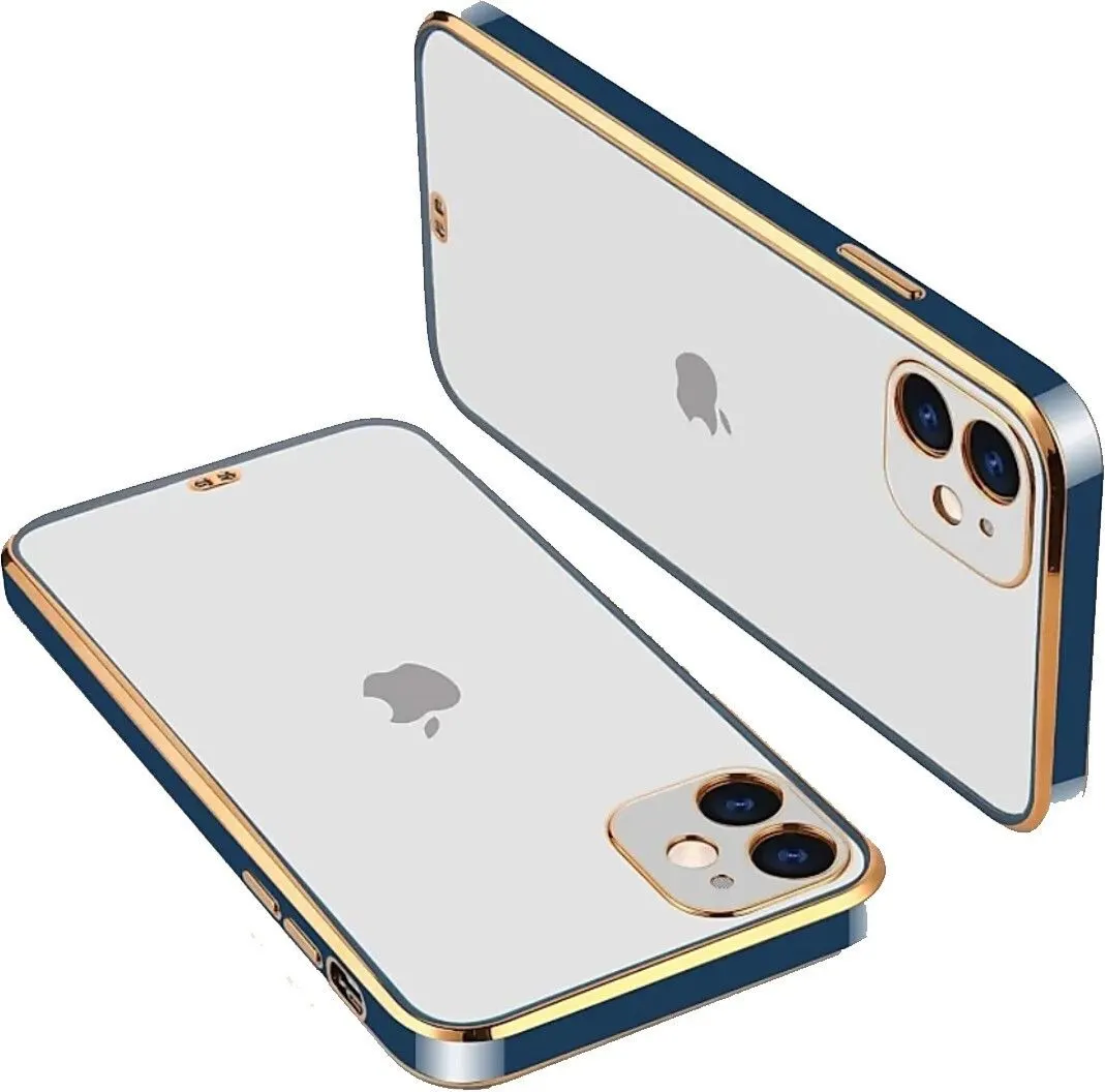 Micvir Back Cover for Apple iPhone 12 (Blue, Silicon, Pack of: 1)