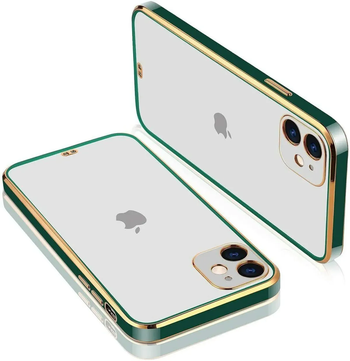 Micvir Back Cover for Apple iPhone 12 (Green, Silicon, Pack of: 1)