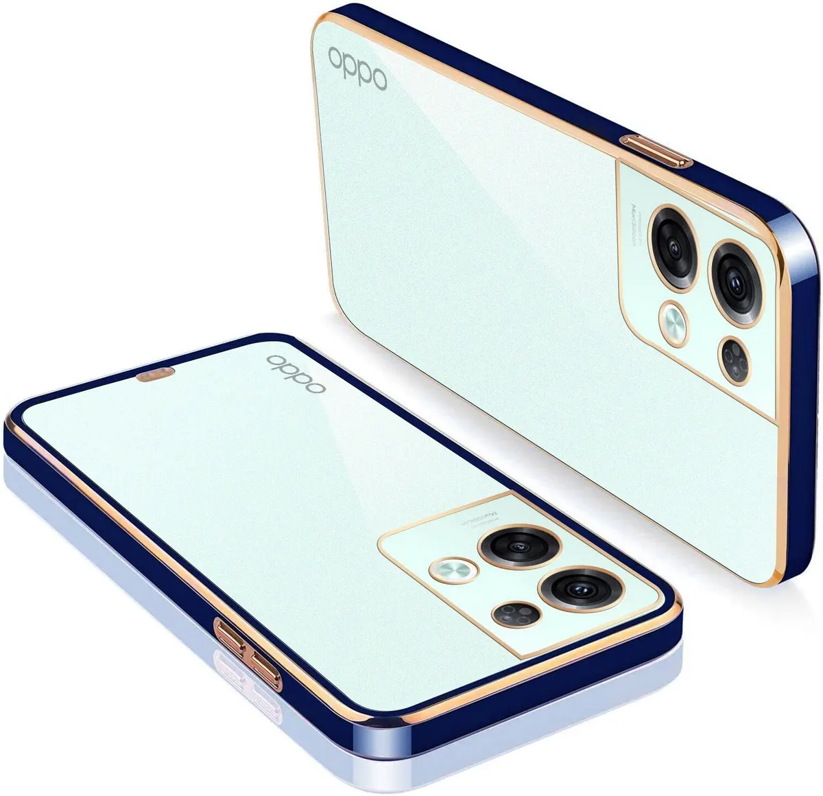 Micvir Back Cover for OPPO Reno8 5G (Blue, Silicon, Pack of: 1)