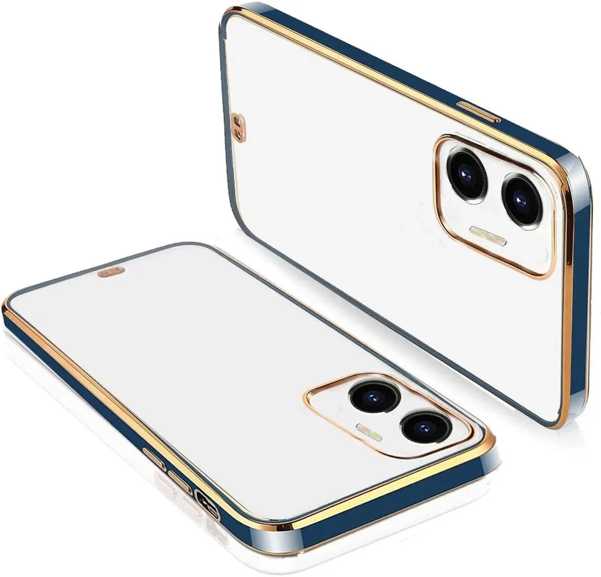 Micvir Back Cover for Vivo T1 44W, iQOO Z6 44W (Blue, Silicon, Pack of: 1)