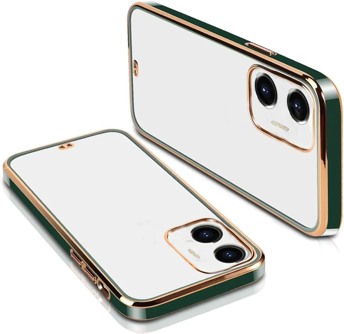 Micvir Back Cover for Vivo T1 44W, iQOO Z6 44W (Green, Silicon, Pack of: 1)