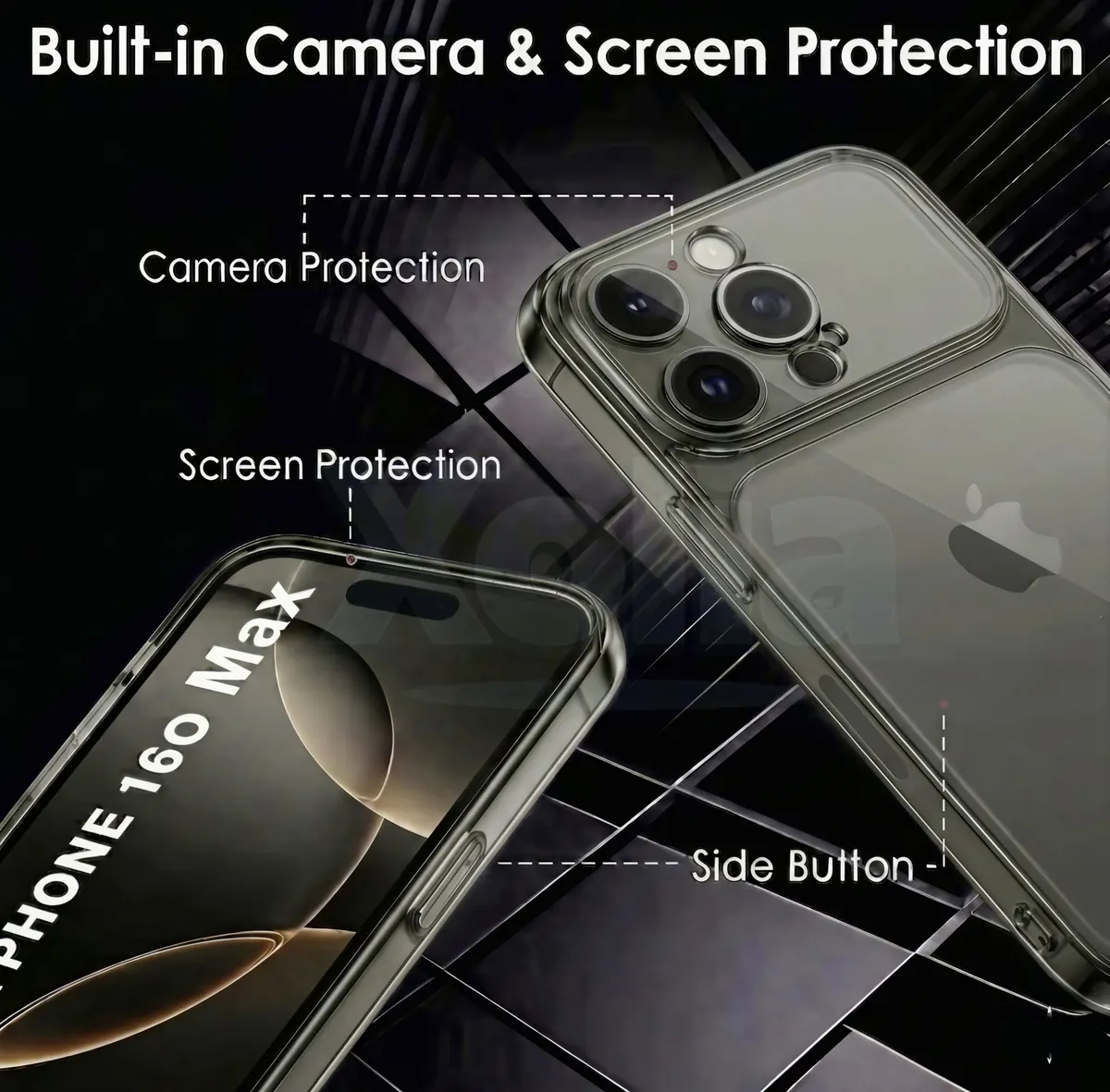 Xolia Back Cover for Apple iPhone 16 Pro Max (Black, Shock Proof, Silicon, Pack of: 1) — image 3 of 5