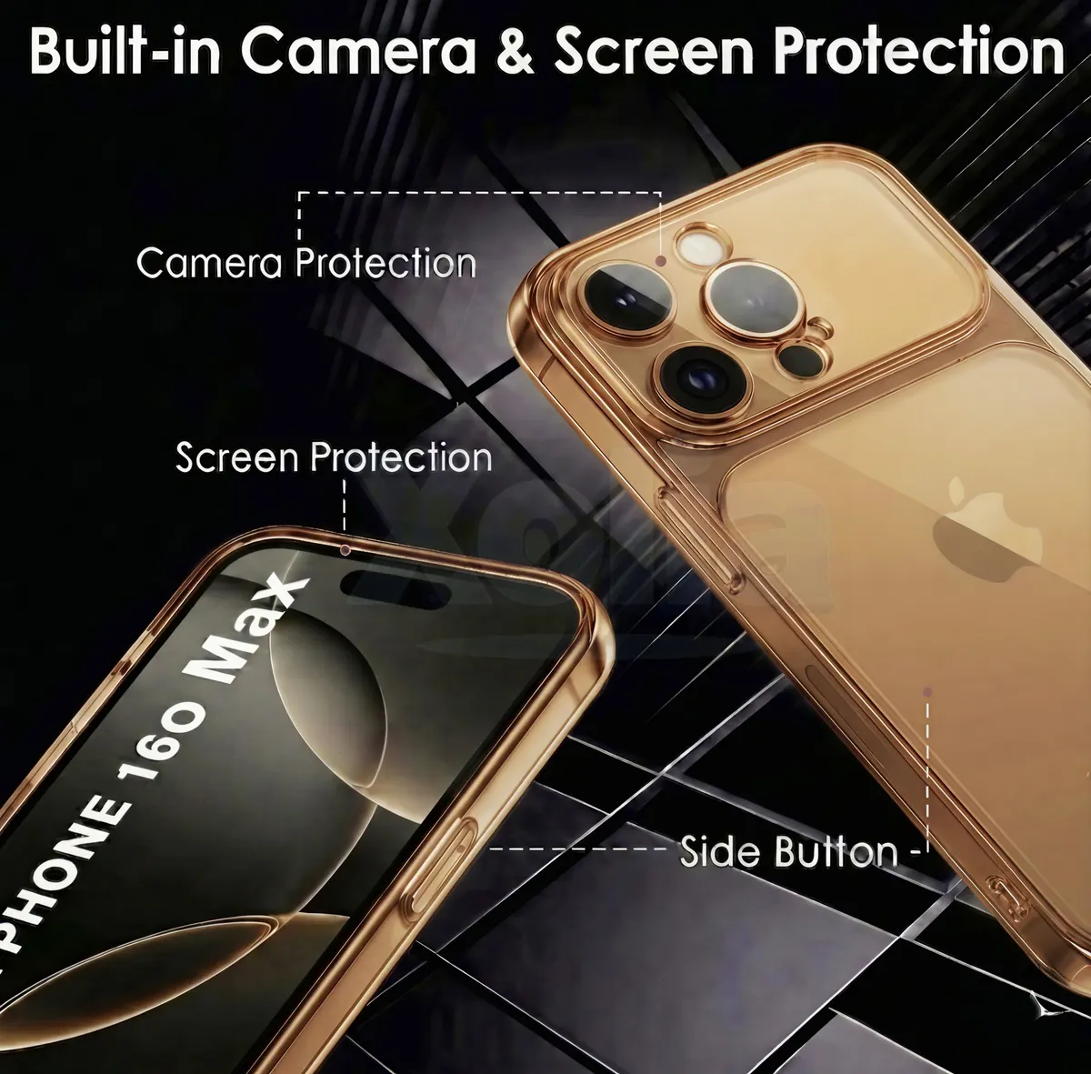 Xolia Back Cover for Apple iPhone 16 Pro Max (Orange, Shock Proof, Silicon, Pack of: 1) — image 3 of 5