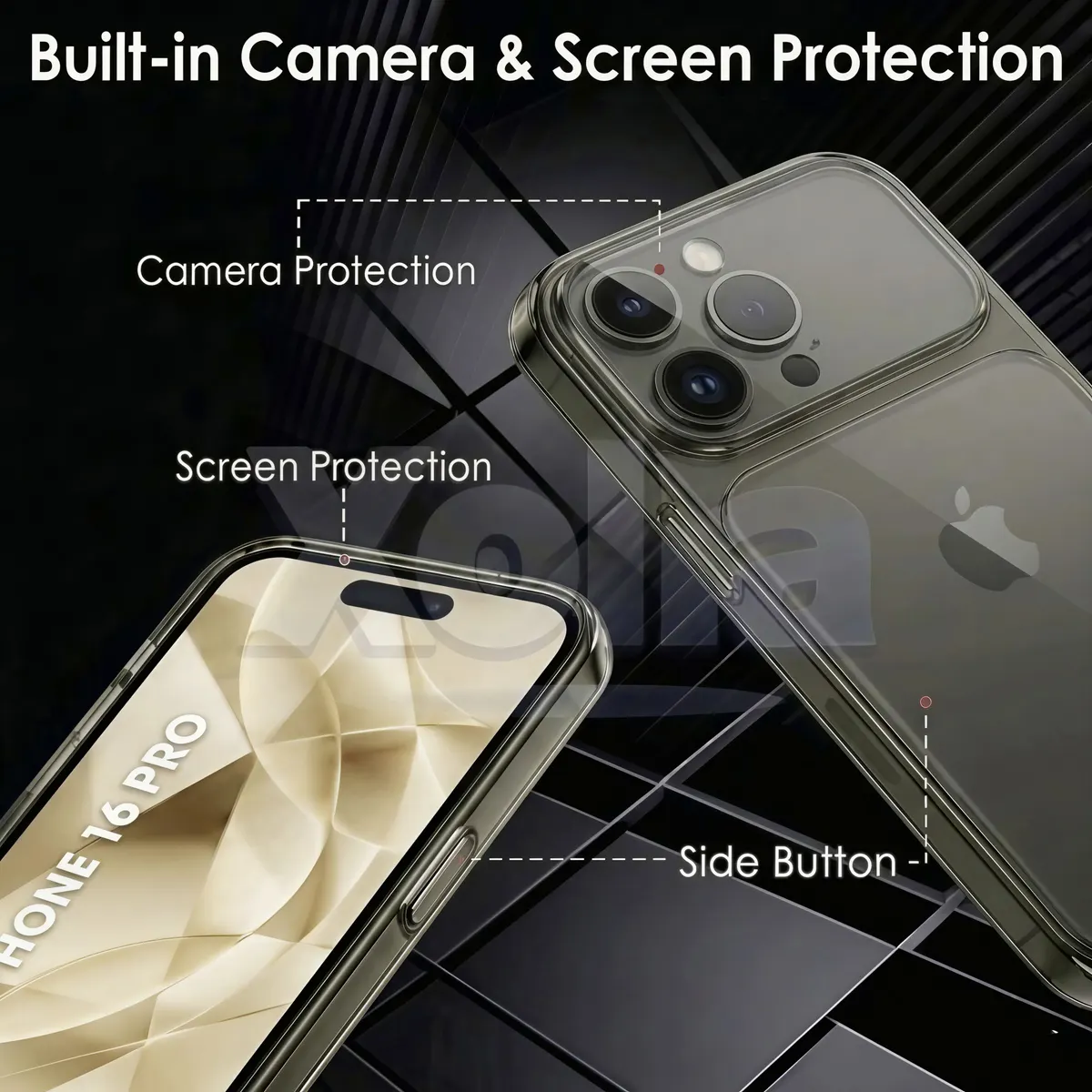 Xolia Back Cover for Apple iPhone 16 Pro (Black, Shock Proof, Silicon, Pack of: 1) — image 3 of 5