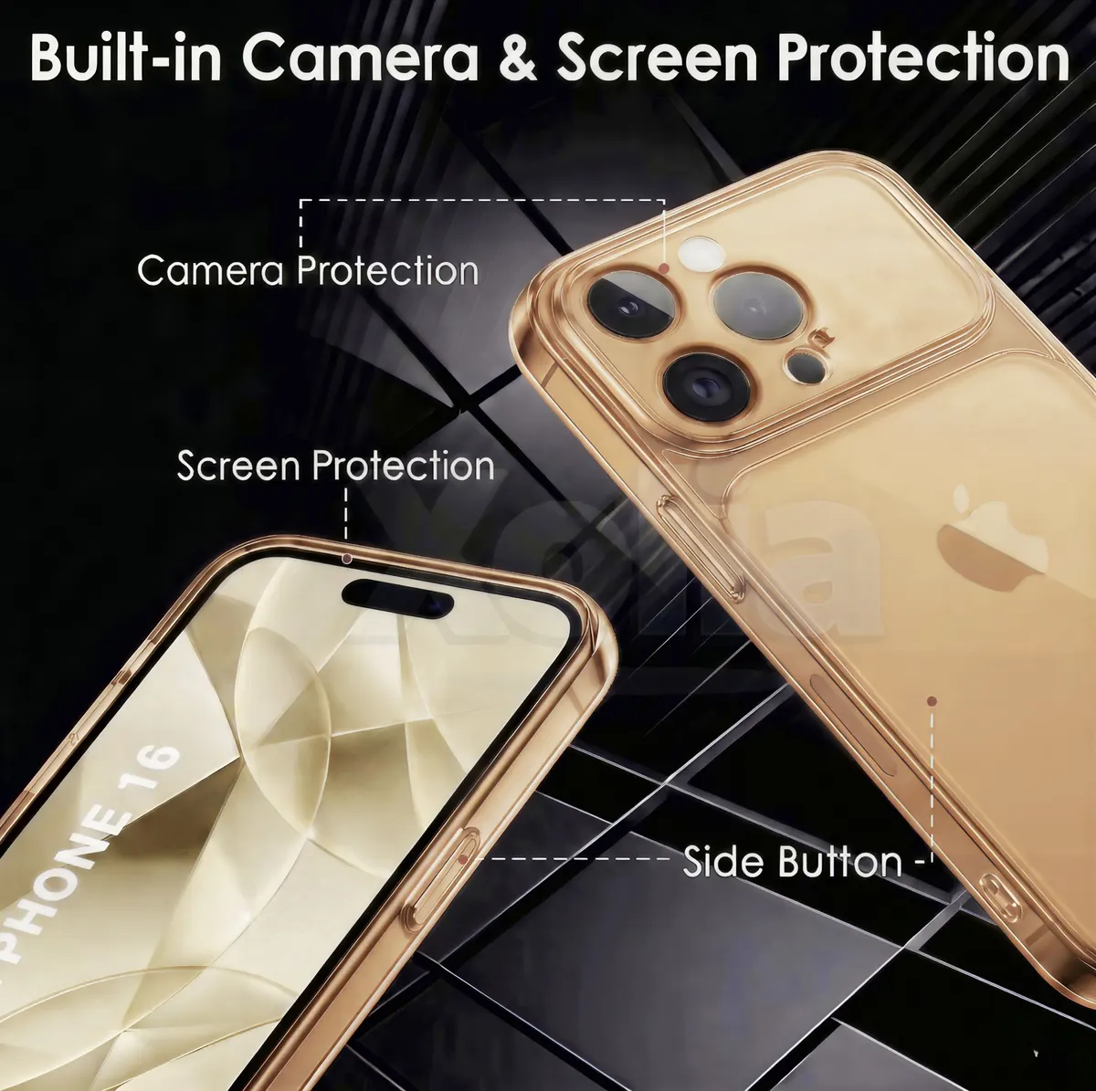 Xolia Back Cover for Apple iPhone 16 Pro (Orange, Shock Proof, Silicon, Pack of: 1) — image 3 of 5