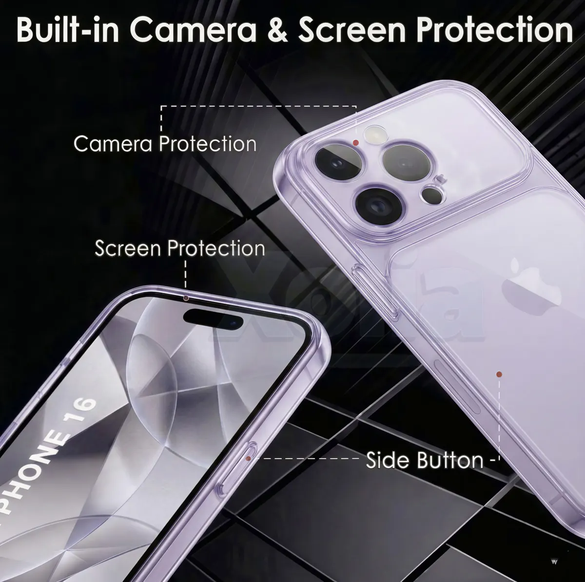 Xolia Back Cover for Apple iPhone 16 Pro (Purple, Shock Proof, Silicon, Pack of: 1) — image 3 of 5