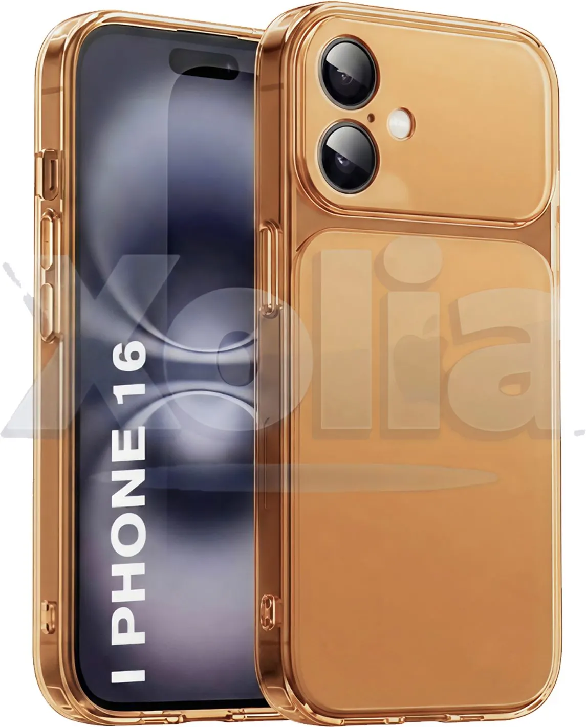 Xolia Back Cover for Apple iPhone 16 (Orange, Shock Proof, Silicon, Pack of: 1)