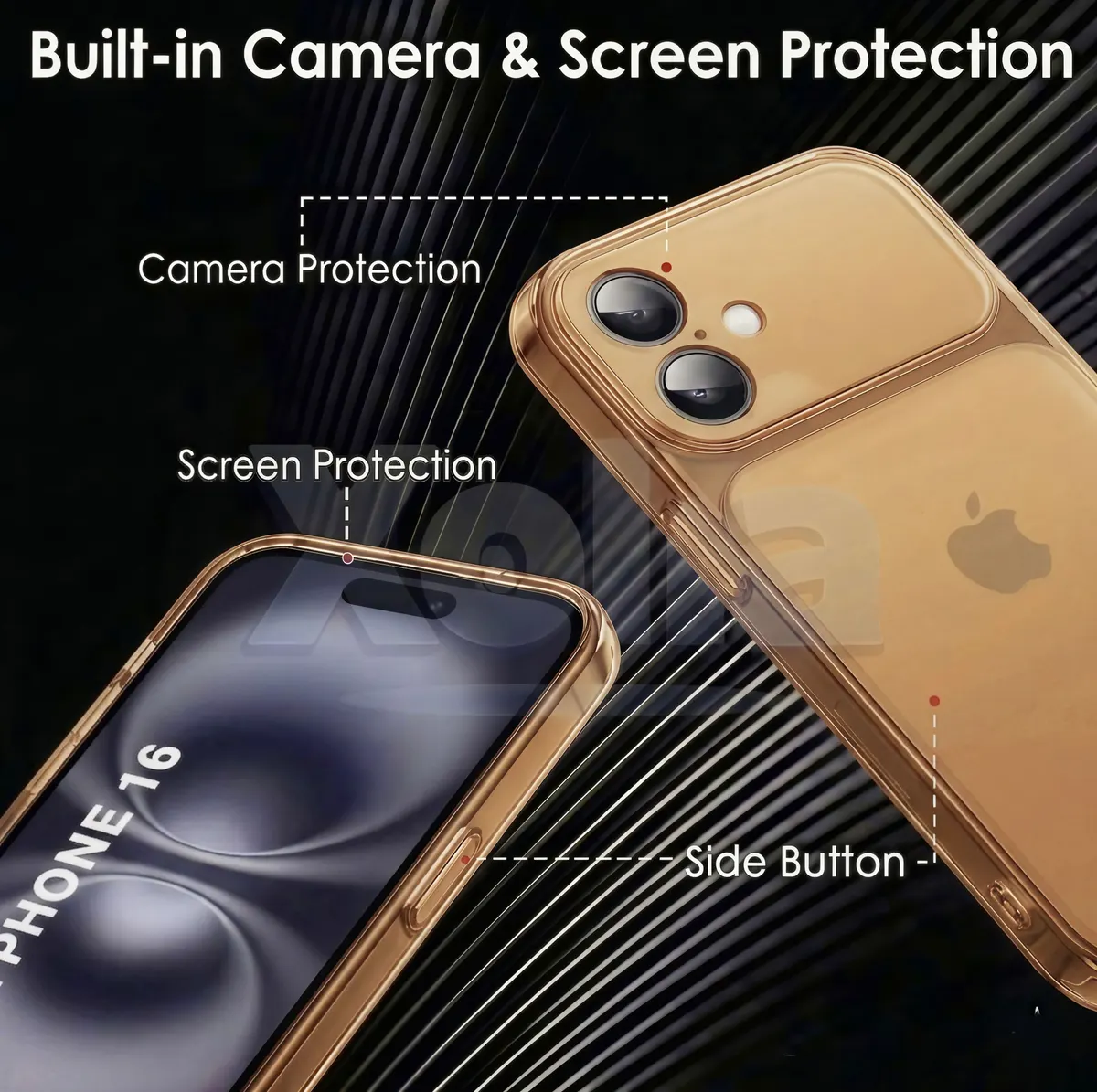 Xolia Back Cover for Apple iPhone 16 (Orange, Shock Proof, Silicon, Pack of: 1) — image 3 of 5