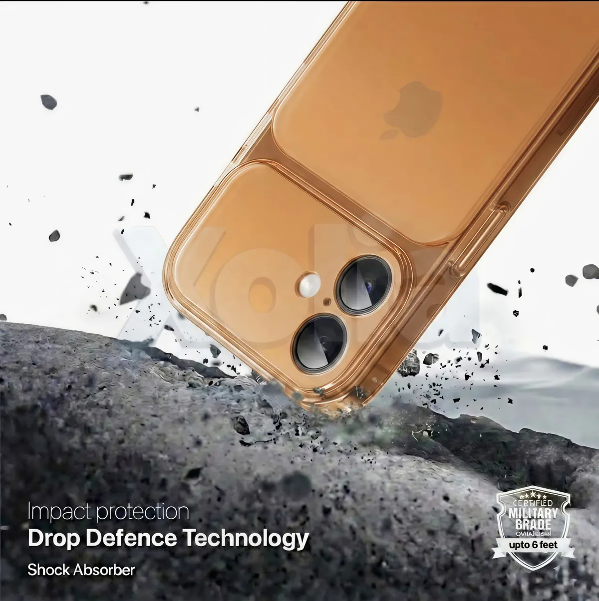 Xolia Back Cover for Apple iPhone 16 (Orange, Shock Proof, Silicon, Pack of: 1) — image 4 of 5
