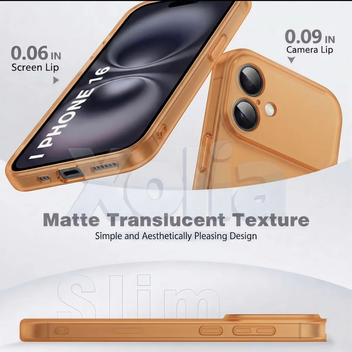 Xolia Back Cover for Apple iPhone 16 (Orange, Shock Proof, Silicon, Pack of: 1) — image 5 of 5