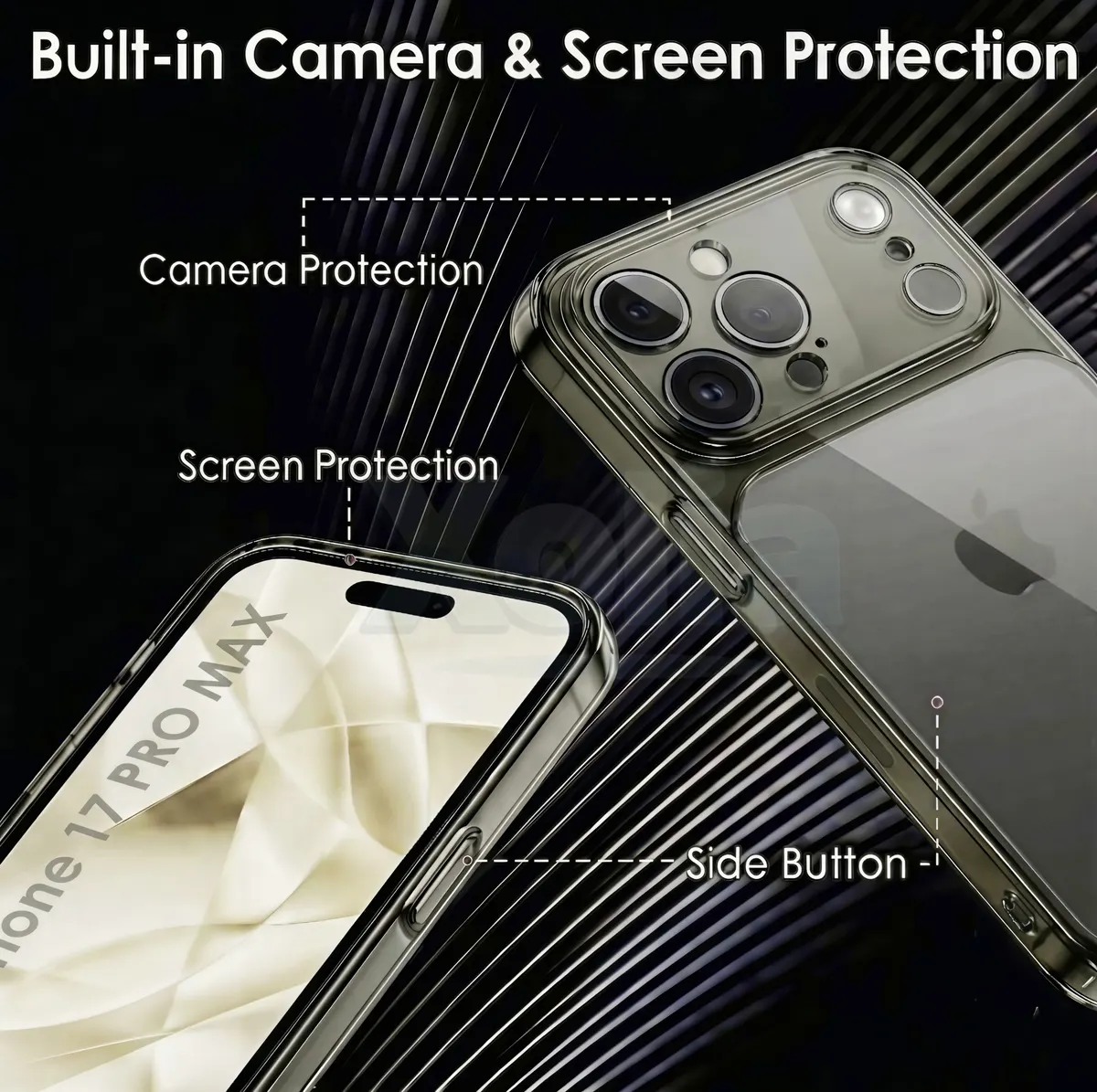 Xolia Back Cover for Apple iPhone 17 Pro Max (Black, Shock Proof, Silicon, Pack of: 1) — image 3 of 5