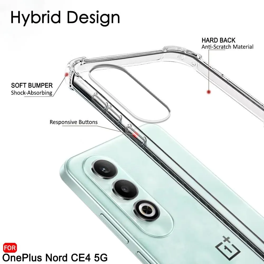 Micvir Back Cover for OnePlus Nord CE 4 5G (Transparent, Shock Proof, Plastic, Silicon, Pack of: 1) — image 3 of 5