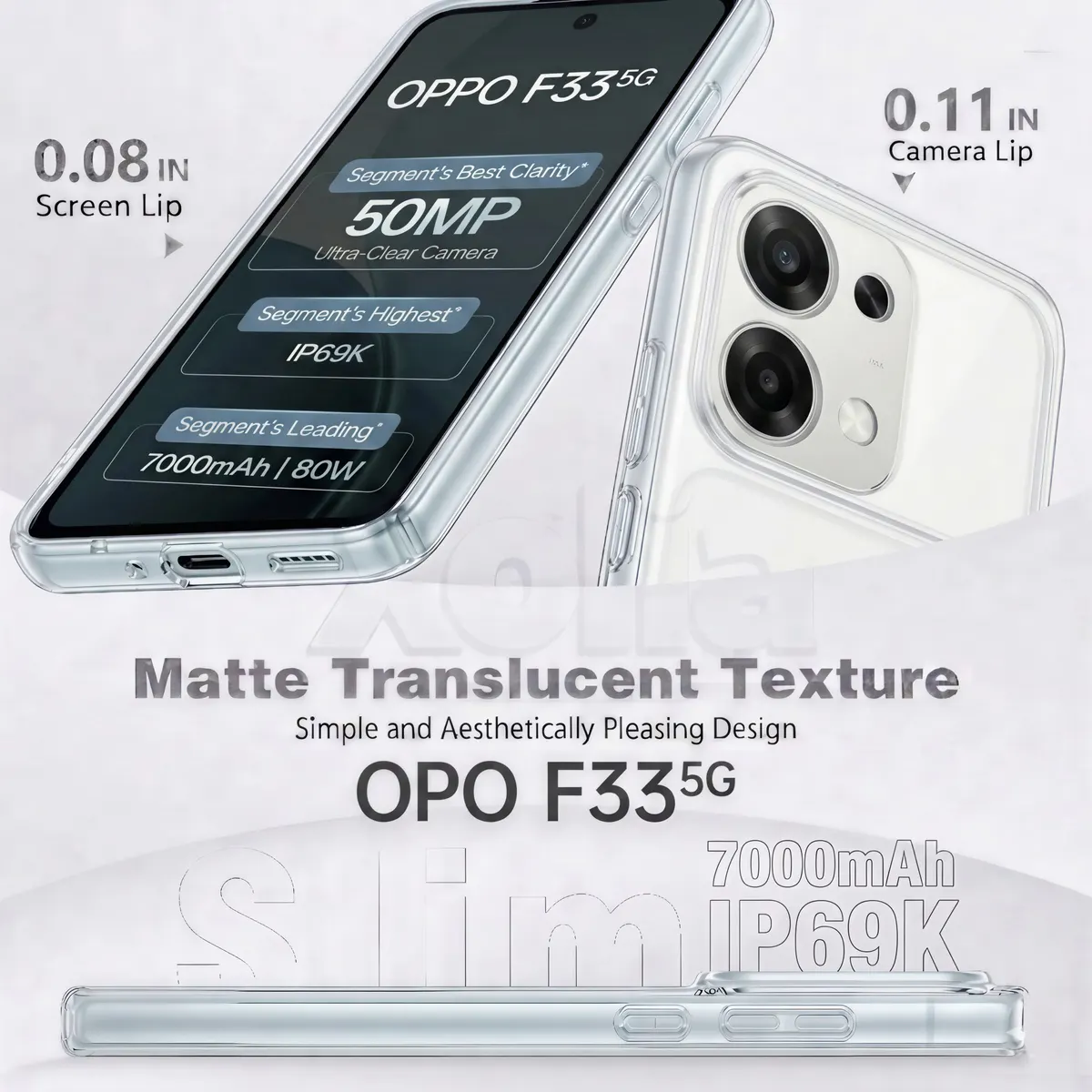 Xolia Back Cover for Oppo F33 5G (Transparent, Shock Proof, Silicon, Pack of: 1) — image 5 of 5