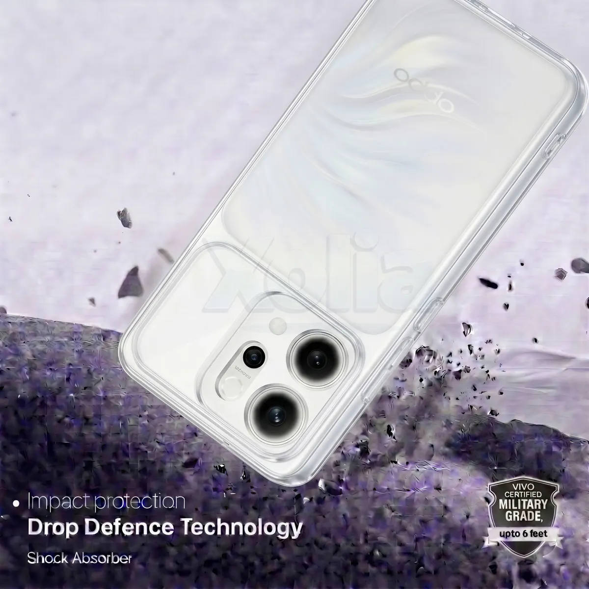 Xolia Back Cover for Oppo Reno 14 5G (Transparent, Shock Proof, Silicon, Pack of: 1) — image 4 of 5