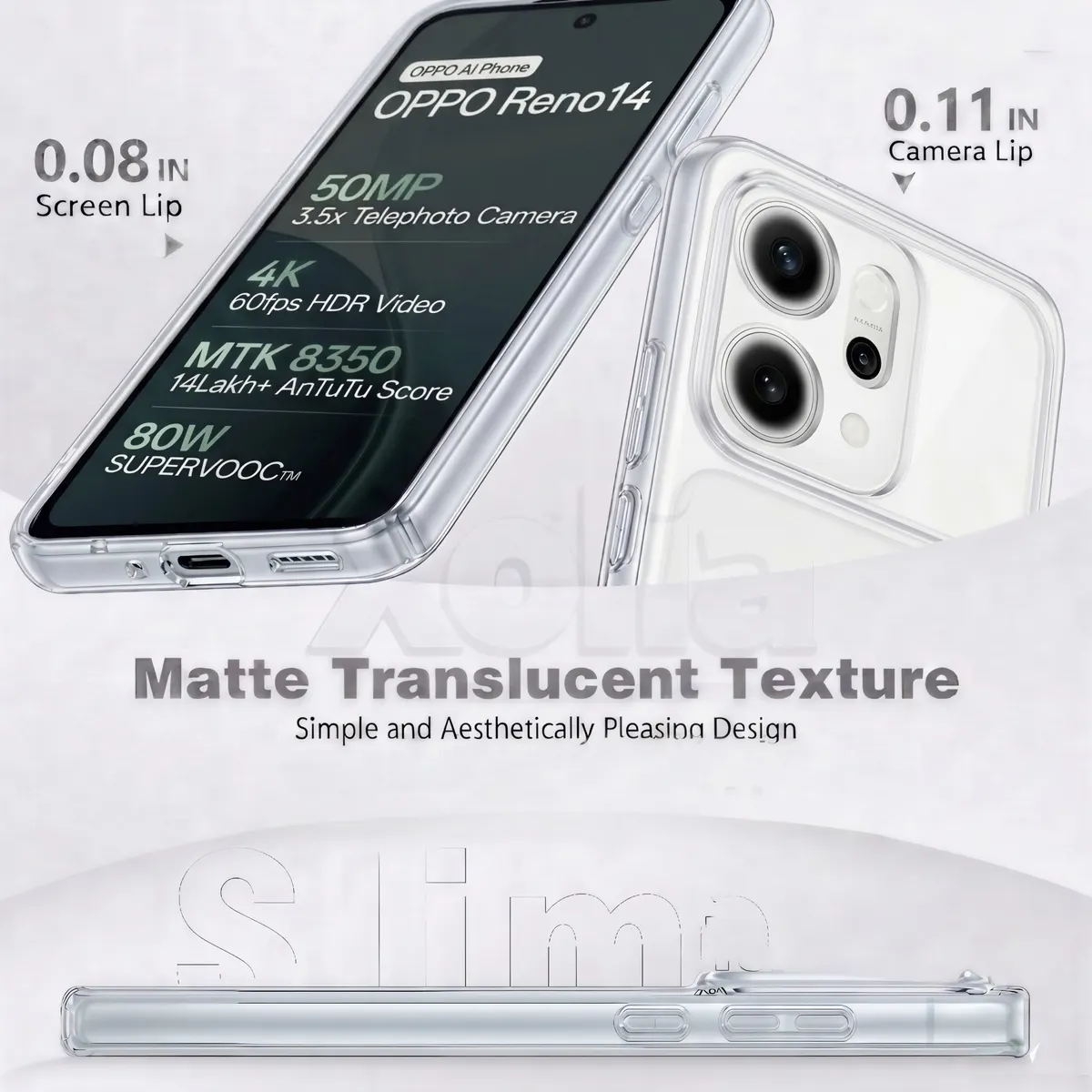 Xolia Back Cover for Oppo Reno 14 5G (Transparent, Shock Proof, Silicon, Pack of: 1) — image 5 of 5